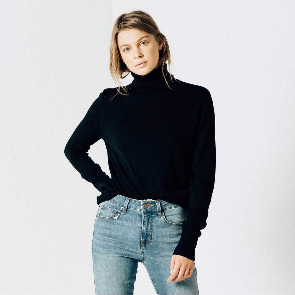 DSTLD Black Turtleneck Sweater
